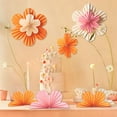 thumbnail image 4 of NOGIS 9Pcs Paper Flowers Party Decorations for Wall Paper Fans Classroom Decoration Paper Floral Backdrop Decor Paper Fans Decoration Hanging Paper Fans Pink Flower Wall Decor, 4 of 7