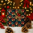 thumbnail image 4 of Golden Bells With Pine Leaves Christmas Wrapping Paper Rolls, Golden Bells With Pine Leaves Holiday Gift Wrapping Paper Merry Christmas, 4 of 7