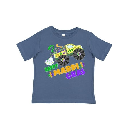 

Inktastic Happy Mardi Gras Monster Truck with Beads Gift Toddler Boy or Toddler Girl T-Shirt