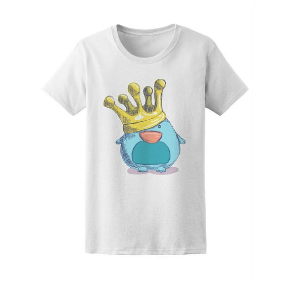 Beautiful King Penguin Sketch T-Shirt Women -Image by Shutterstock, Female Large