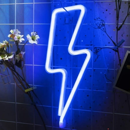

Blue Lightning Bolt Neon Signs Lightning Bolt Neon Lights USB/Battery Powered Night Lights
