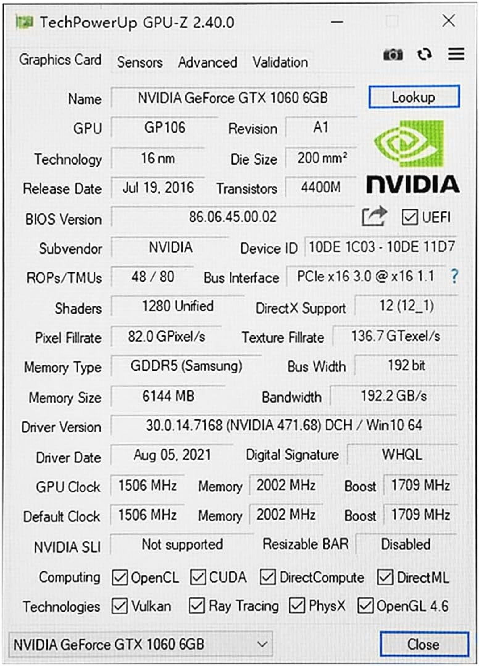 GTX 1060 6GB 192bit GDDR5 Gaming Graphics Card 4K HDR VR Ready Dual Cooling Fans Support DirectX 12 PCIe3.0 * 16 HDMI DVI DP Video Cards