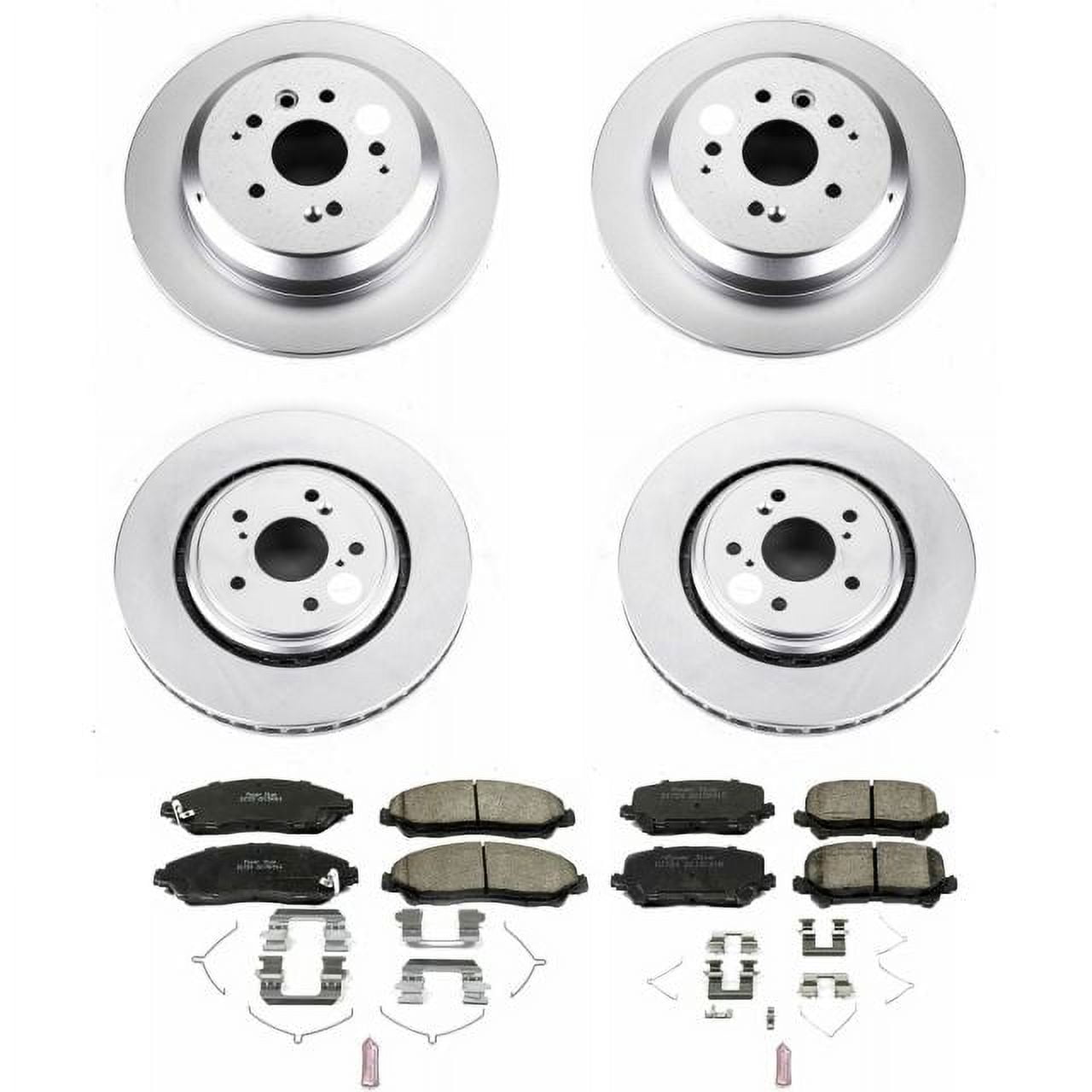 PowerStop Front and Rear Geomet Coated Brake Rotor and Pad Kit Fits: ACURA Select Models CRK6956