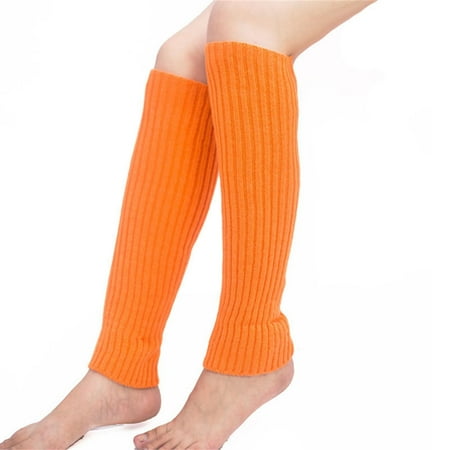 

Women s Solid Candy Color Knit Winter Leg Warmers Loose Style Boot Socks