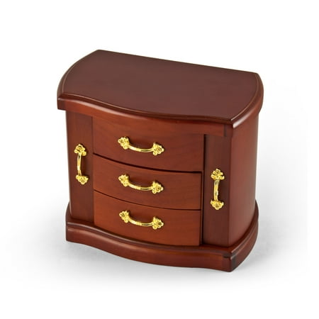 Gorgeous And Spacious Upright Wood Tone Musical Jewelry Box - Daddy's Little Girl
