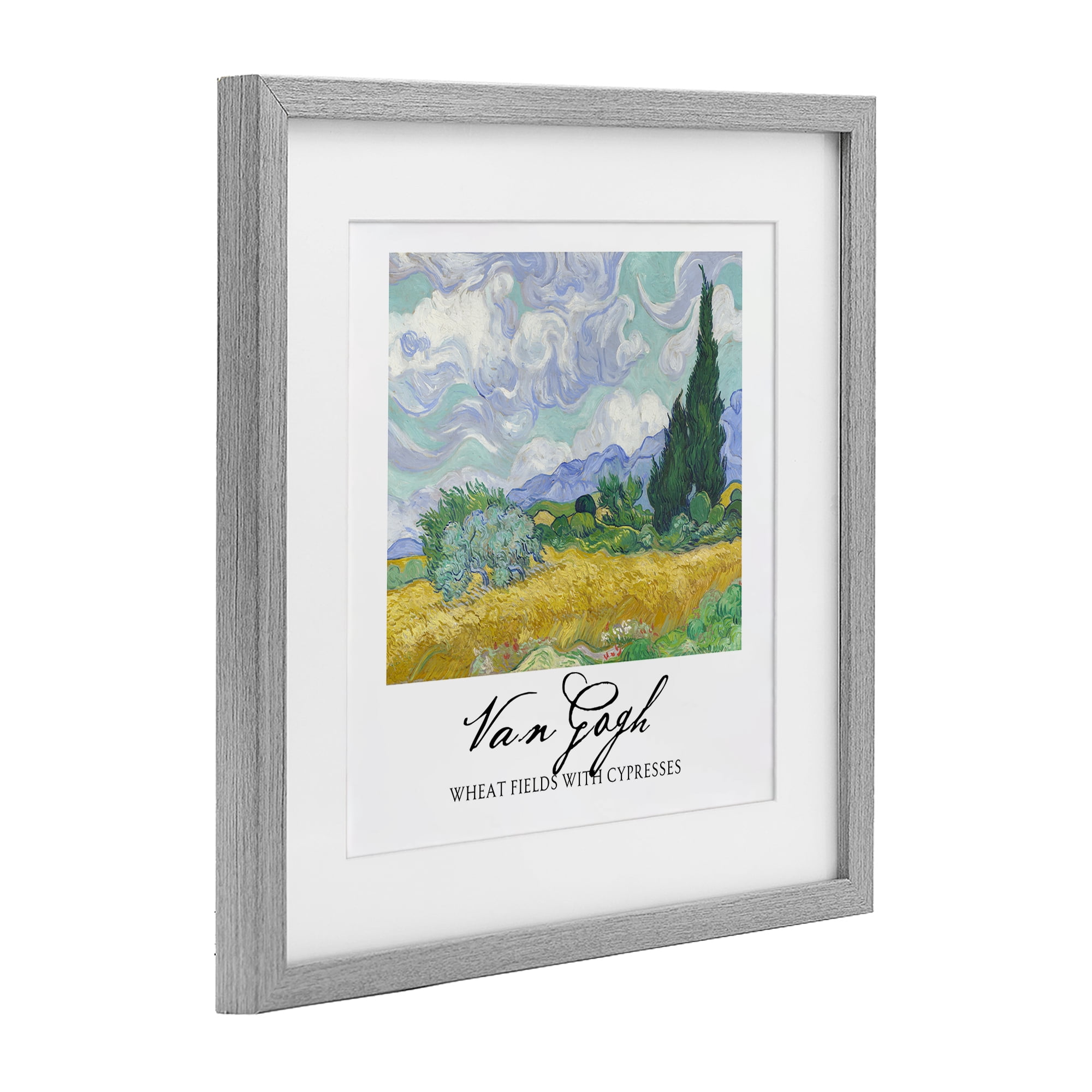 Stupell Industries Van Gogh Wheat Field with Cypresses Gray Framed Print Under Glass, design by Vintage Hustle