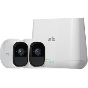 Arlo Pro VMS4230-100NAR (VMS4230-100NAS) HD Indoor / Outdoor Security System with Siren, 2 Rechargeable Wire-Free HD Cameras, Night Vision, White (Certified