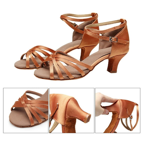 WEUVEB 1 Pair Salsa Dancing Shoes for Women Leather Material Lightweight for Girls Practice