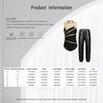 thumbnail image 6 of Doomiva Kids Girls 2Pcs Dance Leotard Outfits Dancewear Sleeveless Patchwork Dance Unitards and Metallic Pants Set Purple&Black 16, 6 of 6