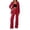 Brick Red, variant on Plus Size Outfits Women's Casual Suit Set Loose Fit Wide Leg Pants Two Piece Comfortable Wear Stylish Trousers Suit Plus Size Two Piece Sets for Women Brick Red,XXXXXXL