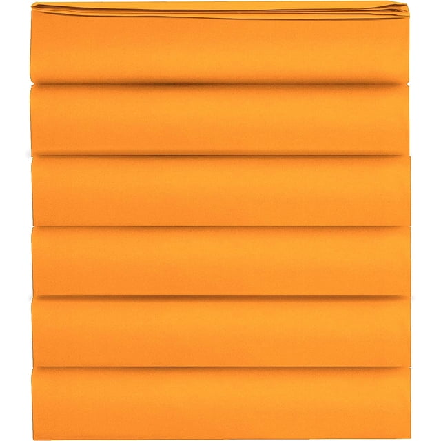 Mocassi Drap Plat 1500 Fils, Lot de 6, Lit Simple, E.Orange