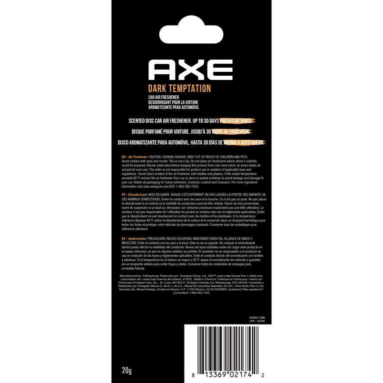 Axe 3D Hanging Gel Car Air Freshener (Dark Temptation Scent, 1 Pack)