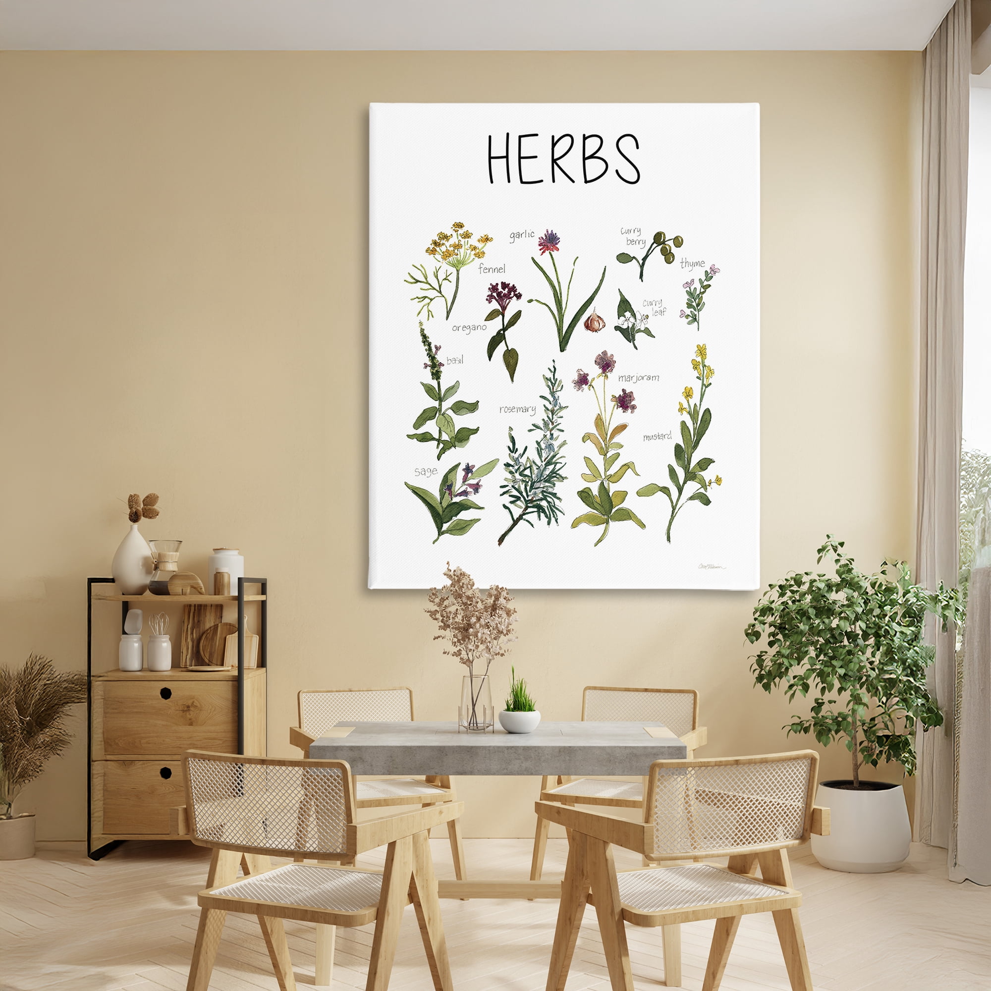 Stupell Industries Herbs Identification Chart Canvas Wall Art, design by Carol Robinson