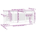thumbnail image 2 of vidaXL Radiator Cover with Top Storage Shelf, Heater Cover, MDF, 55.5-80.7''x7.5''x32.1'', White, 2 of 6