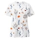 thumbnail image 5 of Fiudx Ofertas de La Semana Mujer Estampado Cuello Redondo Encaje Ahuecado Manga Corta Pulóver Blusa Camiseta Tops, 5 of 5
