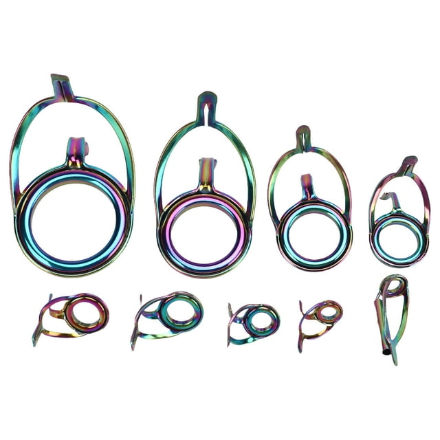 Anillos guía de cerámica de acero inoxidable, 9 piezas Juego de anillos guía de pesca para caña de pescar con señuelo Kit de reparación de cañas de pescar Rendimiento inigualable
