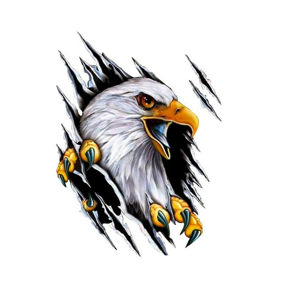 HUONA 3D Car Decorative Sticker Creative Broken Eagle Adhesive Vinyl Decal Trim Auto Vehicle Scratch Cover Styling Accessory Right