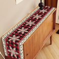 thumbnail image 3 of Christmas Table Runner, Red Black Buffalo Plaid Seasonal Winter Snowflake Xmas Merry Christmas Coffee Table Center Decor for Family Kitchen Outdoor Farmhouse Holiday Party Table Decorations, 13"x90", 3 of 6