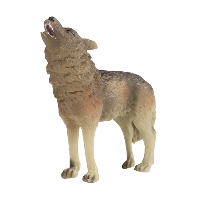 Modèle de Loup Réaliste Solide Adorable Figurine d'Animal Ornement Ornement Décoration d'Animaux pour la Maison Jouet Artisanat