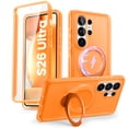 thumbnail image 2 of i-Blason Cosmo for Samsung Galaxy S26 Ultra 6.9" Case with Ring Holder Stand,[Built-in Screen Protector] Magnetic Phone Cover Anti-Yellowing Full-Body Slim Shockproof Case for S26 Ultra, Coral, 2 of 11