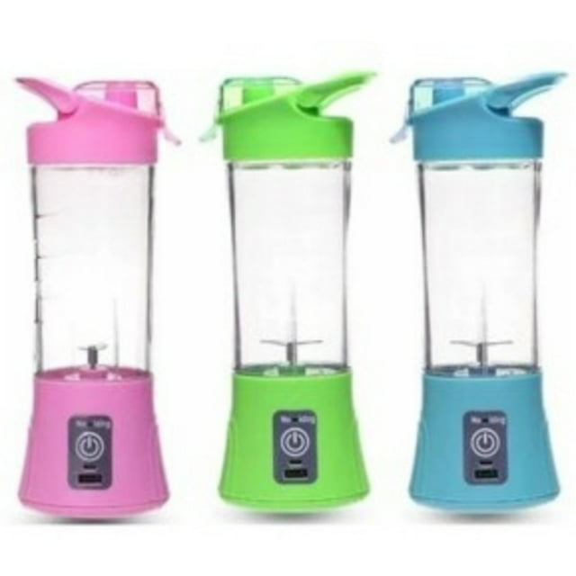 Licuadora portátil recargable por USB de 380 ml, color rosa