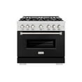 thumbnail image 2 of ZLINE 36 in. 5.2 cu. ft. Classic Dual Fuel Range with 6 Burner Gas Cooktop and Electric Convection Oven in DuraSnow Stainless Steel with Black Matte Door (CDRS-BLM-36), 2 of 2