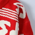 thumbnail image 4 of Chandail à Manches Longues Rouge pour Homme Automne Hiver Col Rond Imprimé Décontracté Jacquard Crochet Chaud Duveteux Rayé Tricot Torsadé Uni Homme 2025 Vêtements Concert Country Y2K TTG, 4 of 8
