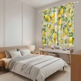thumbnail image 3 of Yellow Lemons Kitchen Curtains 63 Inch Length, Summer Botanical Checkered Pastoral Tiers Curtains for Living Room Berdoom Bathroom, Light Filtering Drapes Window Treatment 2 Panels 42"Wx63"L, 3 of 8