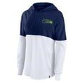 thumbnail image 2 of Women's Fanatics College Navy/White Seattle Seahawks Backup Option Long Sleeve Hoodie T-Shirt, 2 of 4