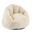 thumbnail image 4 of New Bean Bag Chairs for Adults Floor Sofa Chair with with Back Support Stuffed Floor Sofa for Living Room, Bedroom, Apartment, Beige, 4 of 9