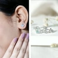 thumbnail image 3 of Rosec Jewels Ethiopian Opal Stud Earrings for Women (AAA Quality) - Natural Opal Diamond Earrings - Ready to Gift, 10K White Gold, 3 of 10
