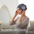 thumbnail image 3 of Abbraccia Turbante floral moderno, tela tipo seda, gorro para boda y posparto, TJM-241H, 3 of 6