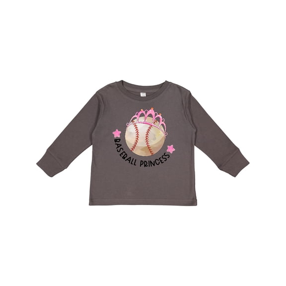 Inktastic Baseball Princess- Tiara Girls Long Sleeve Toddler T-Shirt
