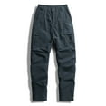 thumbnail image 2 of Dagegui Cargo Pant for Men Solid Color Elastic Waist Outdoor Hiking Running Athletic Pants with Pockets Gray XL, 2 of 3