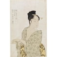 thumbnail image 2 of Kitagawa Utamaro 13x18 Gold Ornate Wood Frame and Double Matted Museum Art Print Titled - Ten Physiognomic Types of Women, Coquettish Type, 2 of 4