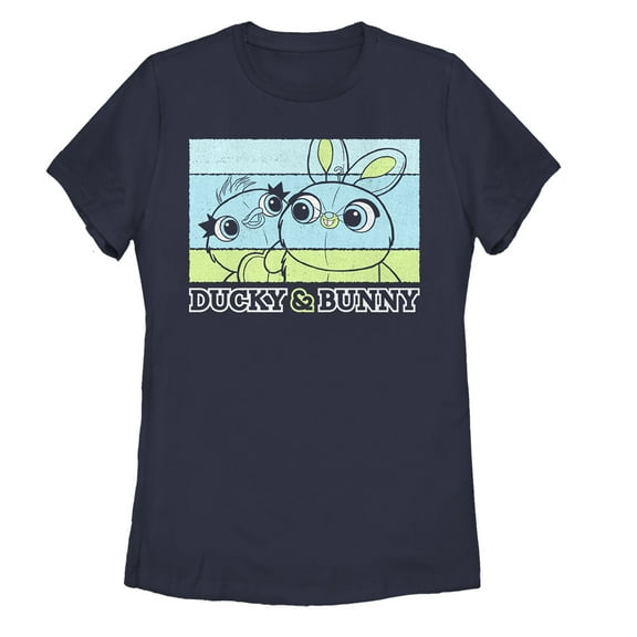 Women's Toy Story Ducky & Bunny Panels Graphic Tee Navy Blue Medium