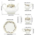 thumbnail image 5 of Bone China Tea Set Tea Cups And Saucers 21-Piece English Tea Cups Set of 6 Porcelain Tea Set with Teapot, Sugar Bowl,Creamer Pitcher, Tea Party Sets for Women (White A), 5 of 5