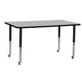 thumbnail image 1 of ECR4Kids 36in x 60in Rectangle Premium Thermo-Fused Adjustable Activity Table Grey/Black/Black - Super Leg, 1 of 2