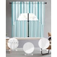 thumbnail image 3 of Teal Aqua Stripe Kitchen Curtains Sets 24 Inch Length with Valance, Gradient Geometric White Vertical Striped Swag Valances and Tiers Curtain Set Drapes Swag Curtains for Living Room, Bathroom, 3 of 6