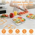 thumbnail image 3 of 2 Pcs Contenant de Rangement Alimentaire Divisé 4 Compartiments Contenant à Collation en Acier Inoxydable avec Couvercle pour Repas d'Enfants Sandwichs Fruits Va au Lave-Vaisselle-2 Pcs-, 3 of 11