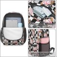thumbnail image 4 of Pioneer Flower Floral Print Pattern 17" School Backpacks for Teens,Waterproof Oxford Fabric,S-Shape Padded Straps for School,Travel,Hiking,Camping, 4 of 5