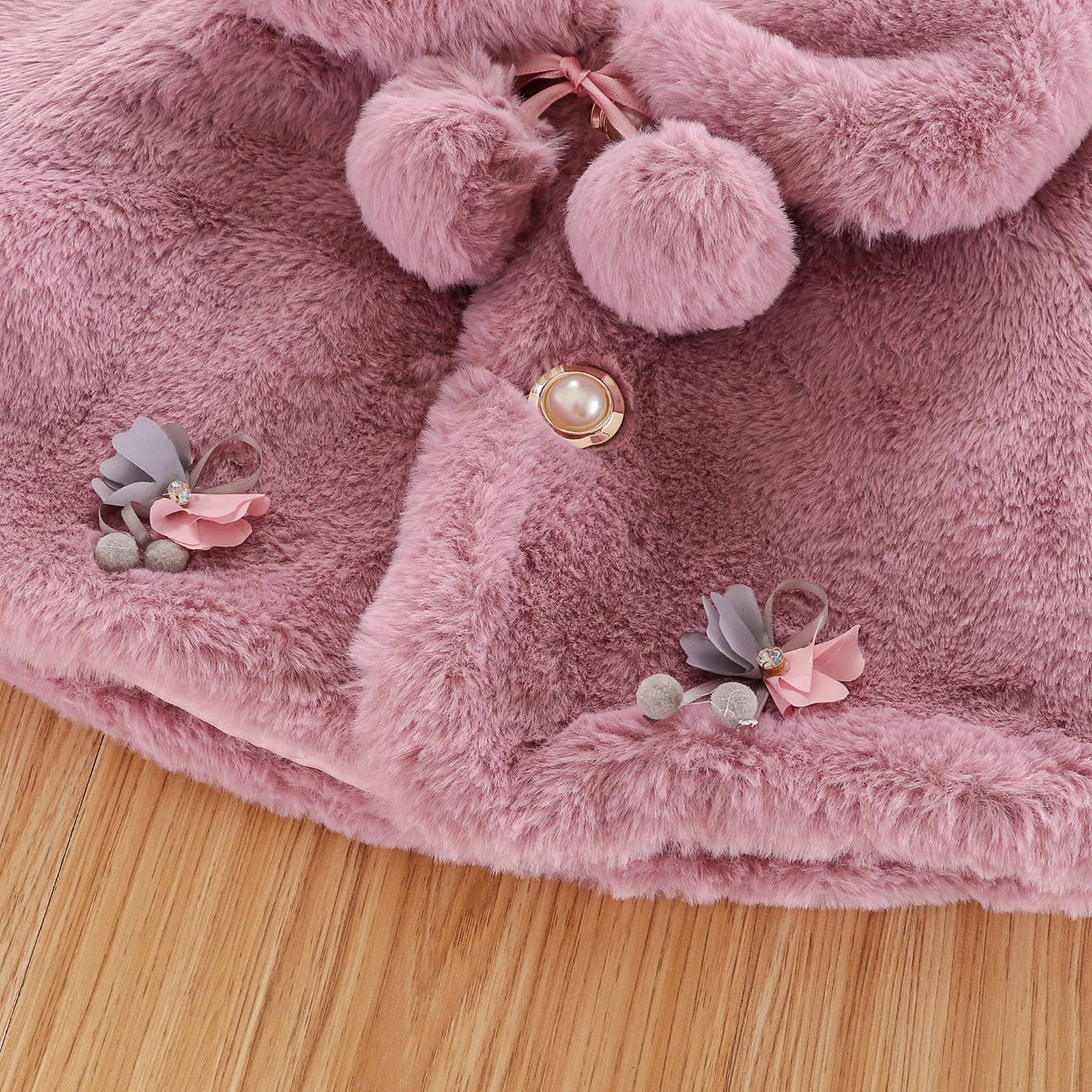 Seyurigaoka Baby Girls Cute Button Cardigan Jacket Toddler Windbreaker Fall Winter Warm Cloak - image 4 of 5