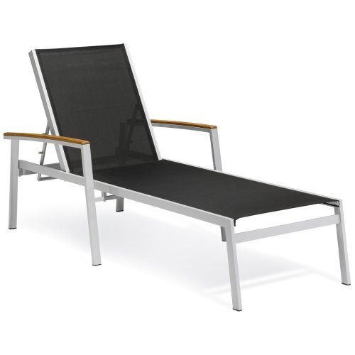 Oxford Garden Designs Travira Chaise Lounge Black Sling Set of 2