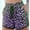 Purple, variant on YWDJ Running Shorts for Women Comfy Summer Leopard Shorts Drawstring Elastic Waist Pockets Sport Pant Dark Blue M