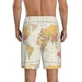 thumbnail image 3 of Bixox Men's Vintage World Map1 printed lightweight casual shorts, soft sleep shorts with pockets., 3 of 7