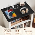thumbnail image 4 of LELELINKY 24" Mid-Century Record Player Stand with Charging Station Holds 200 Albums for Living Room, White, 4 of 7