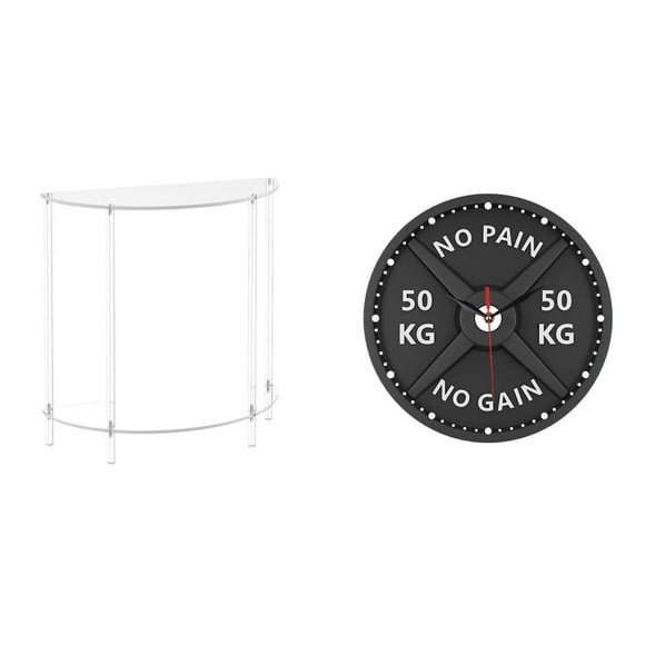 Mesita de noche de acrílico,Mesa auxiliar de acrílico transparente Mesa auxiliar transparente en capas,Mesa pequeña de acrílico,mesita de noche pequeña,compacta,Reloj de gimnasio,Reloj de