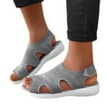 thumbnail image 5 of Jsaierl Womens Flat Sandals Dressy Summer Peep Toe Sandals Comfortable Hollow Out Sandals Walking Breathable Sandal Size 8.5, 5 of 5