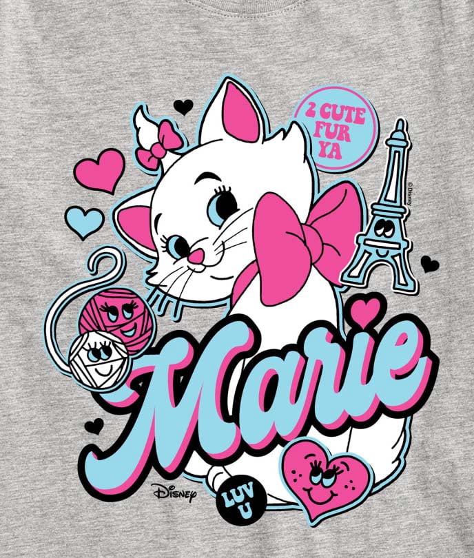 Disney - The Aristocats - Marie Stickers - Youth And Toddler Short Sleeve Graphic T-Shirt