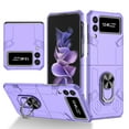 thumbnail image 1 of Allytech Case for Samsung Galaxy Z Flip 3 5G Released, Slim Thin All-Inclusive Hard PC Rugged Rotatable Ring Holder Support Car Mount Magnetic Stand Cover for Galaxy Z Flip 3 2021, Purple, 1 of 10